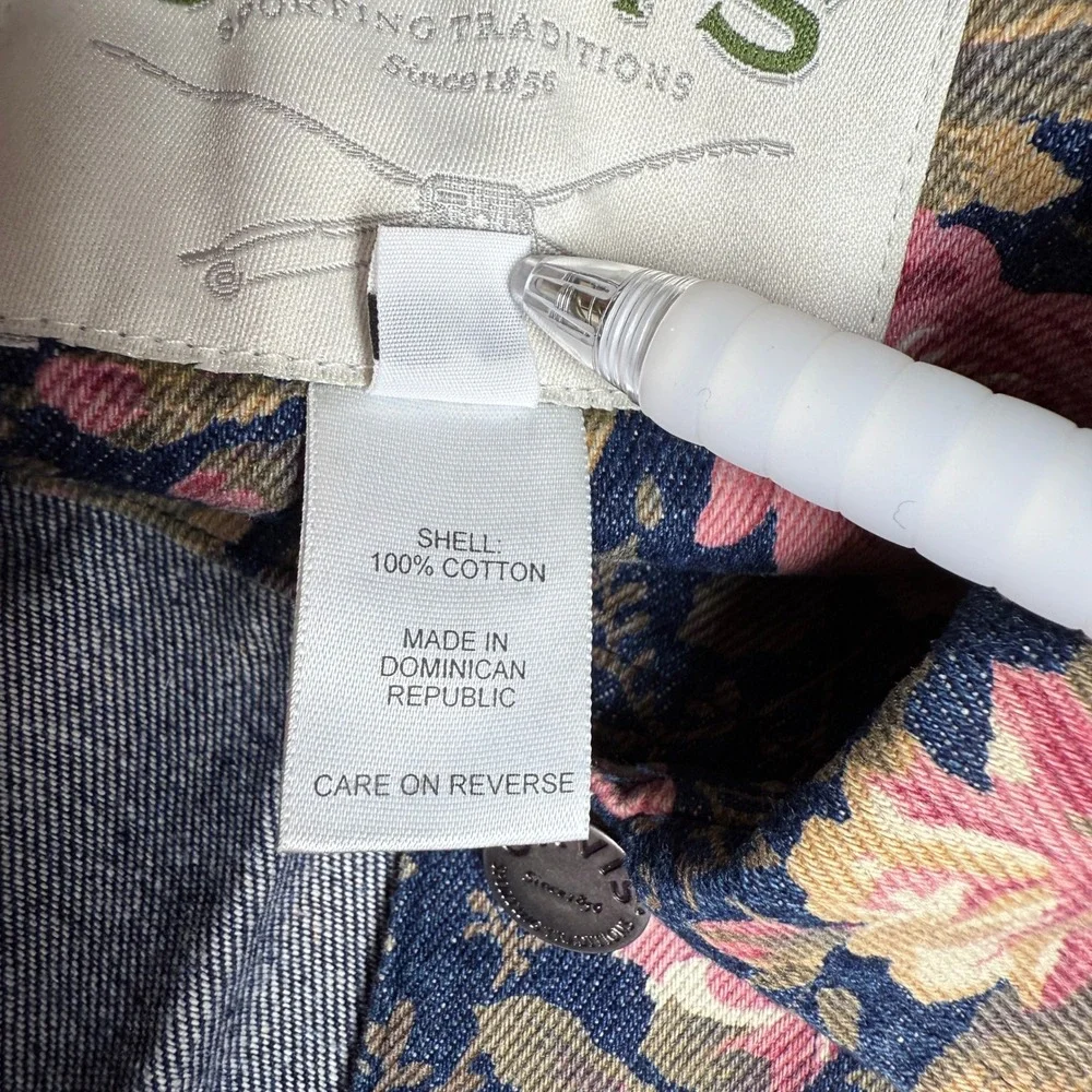 Orvis Floral Denim Jean Jacket Skirt Set Roses Button Up Y2K Cottagecore Grandma - Picture 4 of 16